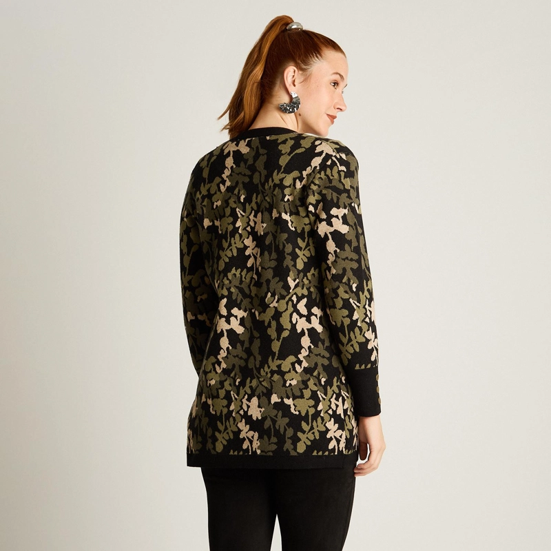 TAPADO VERDE CON ESTAMPADO FLORAL JACQUARD EN TEJIDO - 2