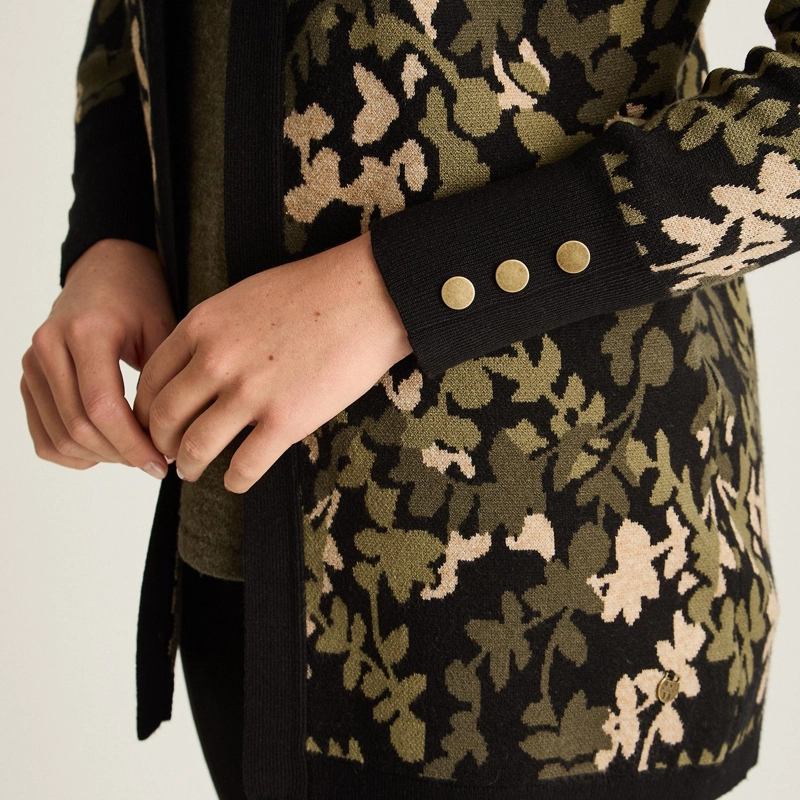 TAPADO VERDE CON ESTAMPADO FLORAL JACQUARD EN TEJIDO - 3