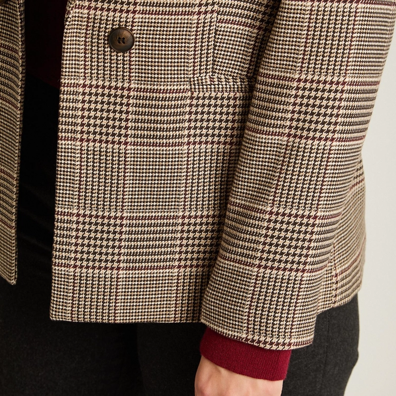 BLAZER CON ESTAMPADO CUADRILLE CLASICO Y DOBLE BOTON - 3