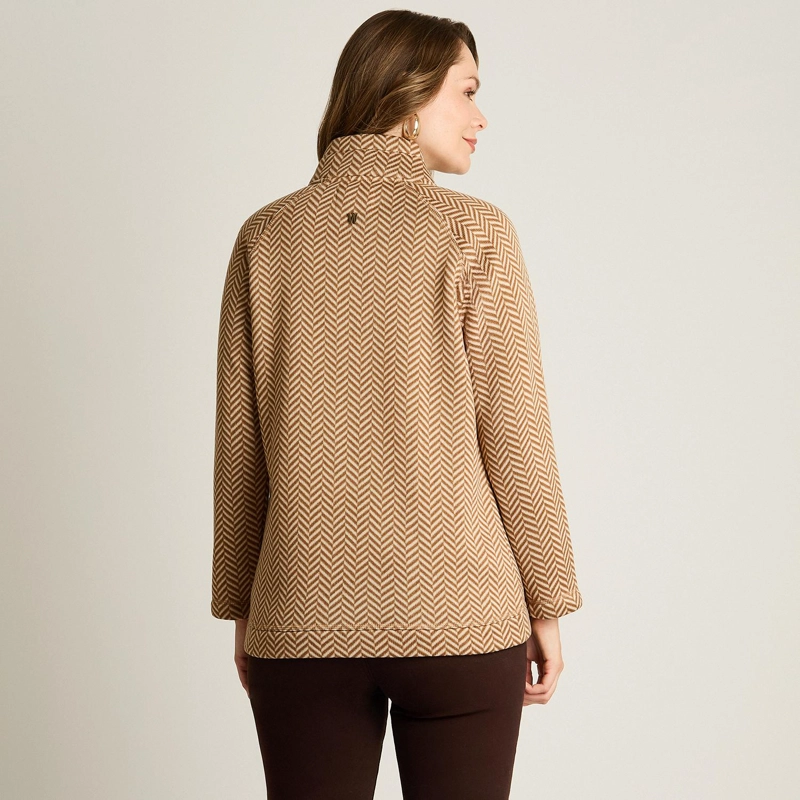 POLERON SOFT SHELL CAMEL CON ESTAMPADO ESPIGA Y FORRO FLEECE - 2