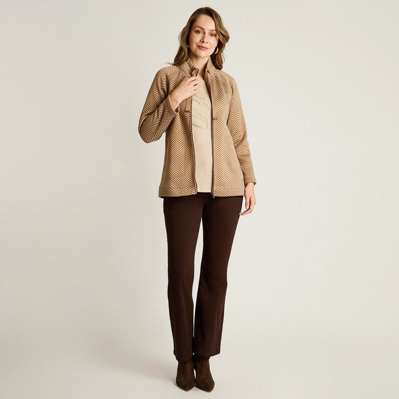 POLERON SOFT SHELL CAMEL CON ESTAMPADO ESPIGA Y FORRO FLEECE - 4