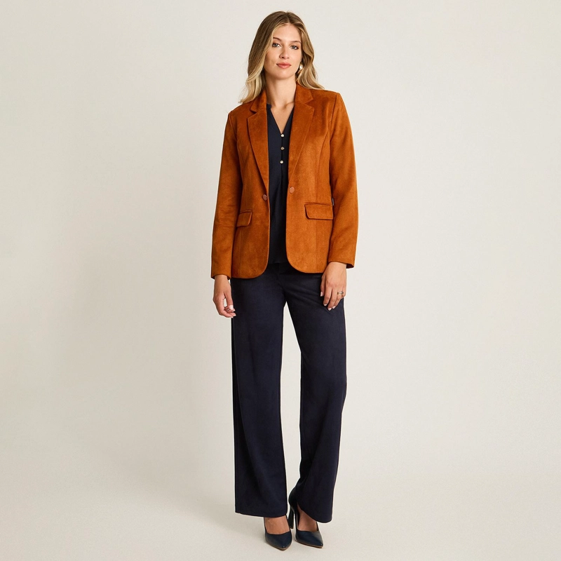BLAZER TERRACOTA CON TELA TACTO CALIENTE Y FORRO - 4