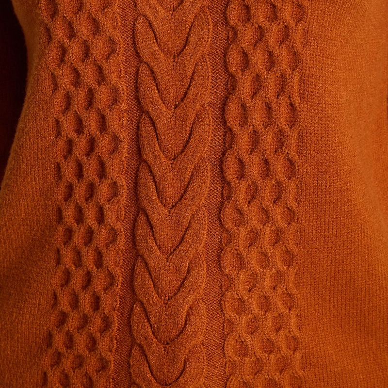 SWEATER TERRACOTA CON TRENZADO EN RELIEVE EN TEJIDO - 3
