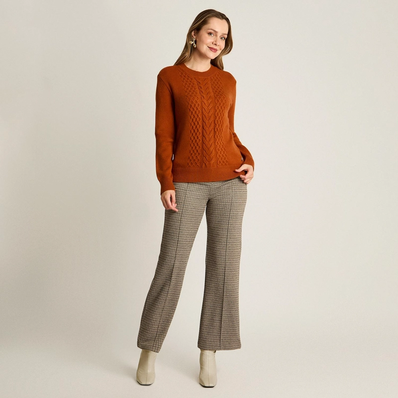 SWEATER TERRACOTA CON TRENZADO EN RELIEVE EN TEJIDO - 4