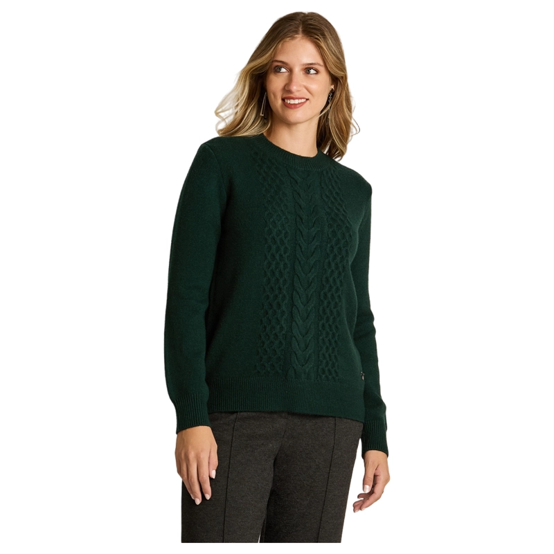 SWEATER VERDE CON TRENZADO EN RELIEVE EN TEJIDO - 1