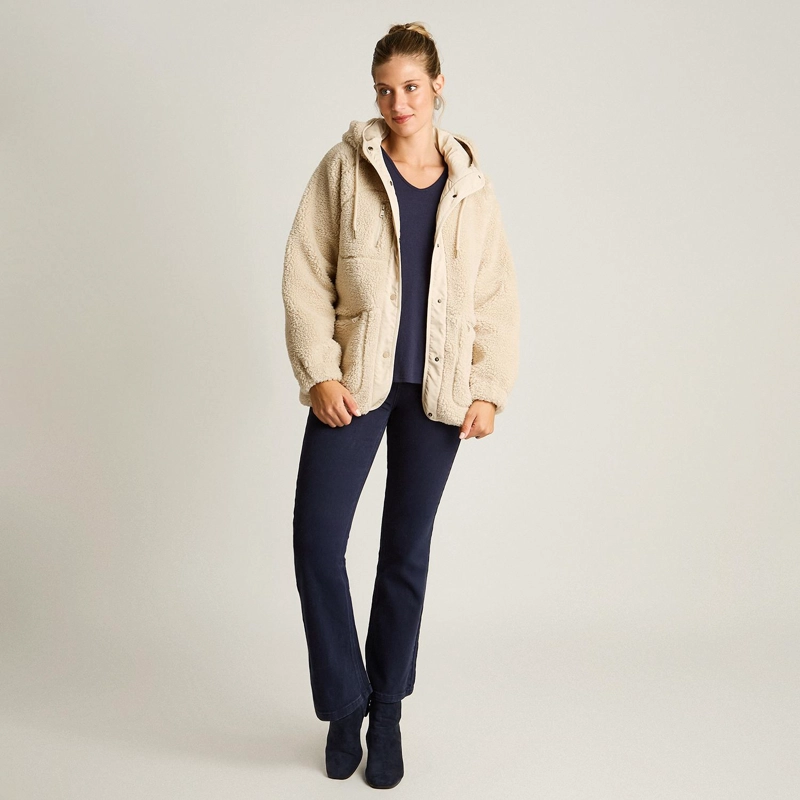 POLERON SHERPA BEIGE MANGA LARGA - 4