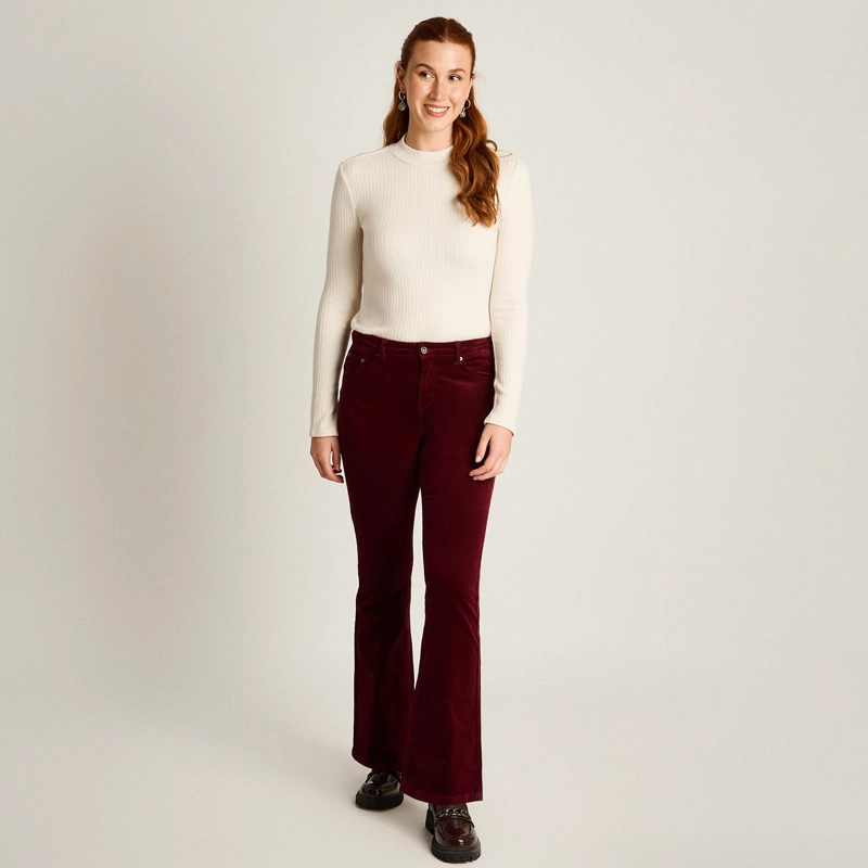 PANTALON BURDEO COTELE  CORTE FLARE - 4