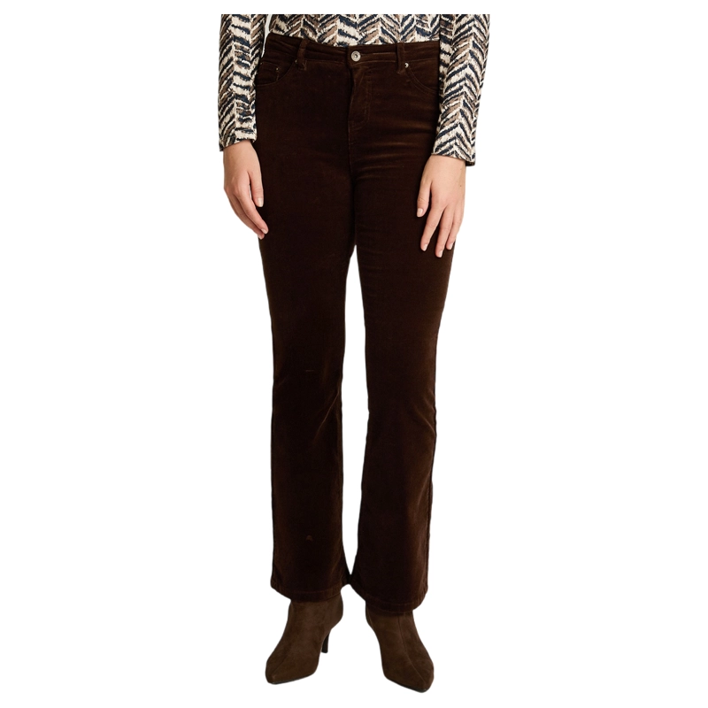 PANTALON CAFE COTELE CORTE FLARE - 1