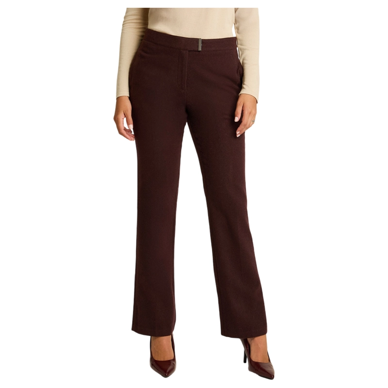 PANTALON RECTO DE LANA BURDEO - 1