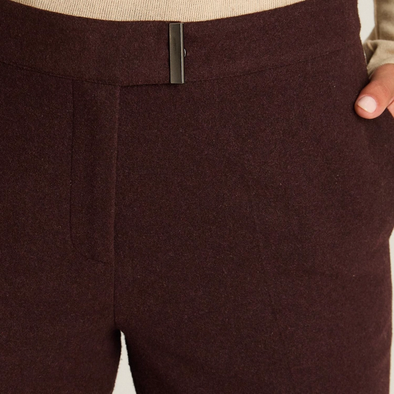 PANTALON RECTO DE LANA BURDEO - 3