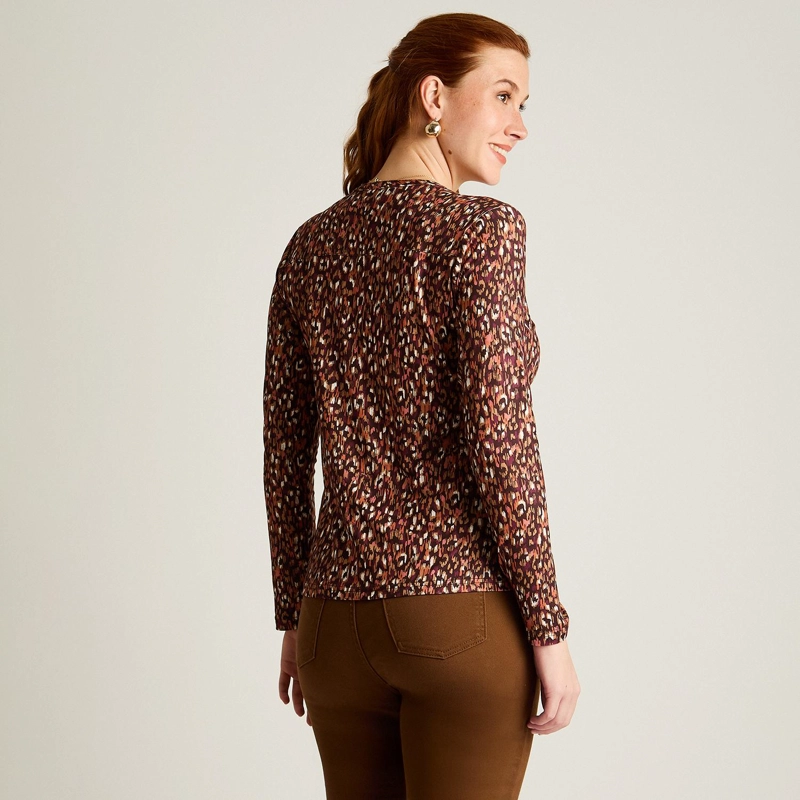 POLERA TERRACOTA ESTAMPADA ESCOTE MAO - 2