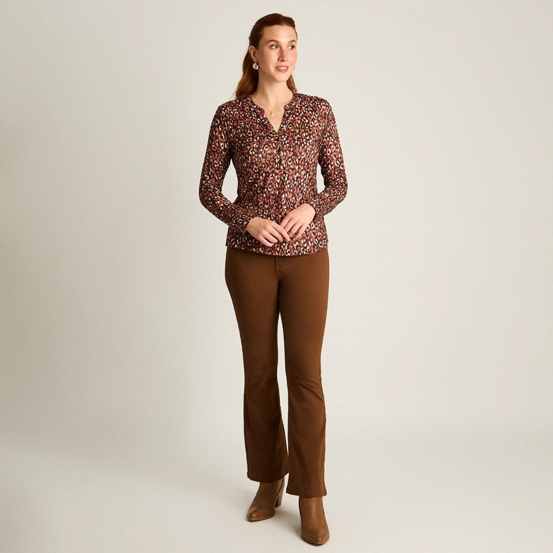 POLERA TERRACOTA ESTAMPADA ESCOTE MAO - 4