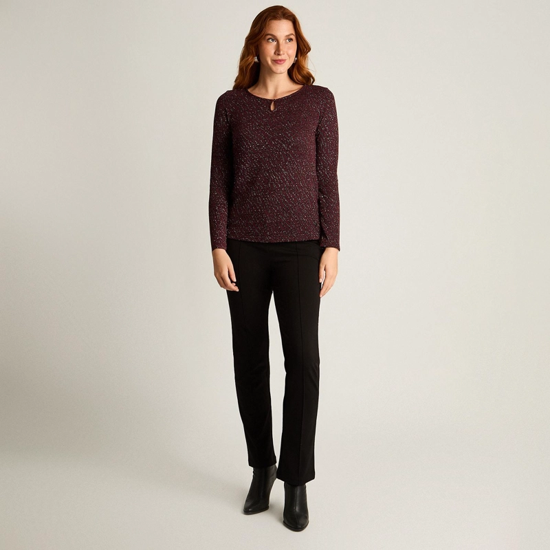 POLERA BURDEO DE LANILLA CON LUREX Y DETALLE EN ESCOTE - 4
