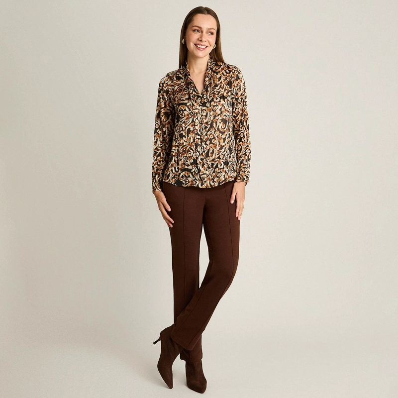 BLUSA NEGRA CON ESTAMPADO FLORAL Y DETALLE LUREX - 4