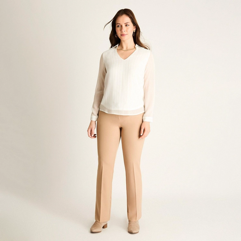 BLUSA CRUDO CON CUELLO CAMISERO - 4
