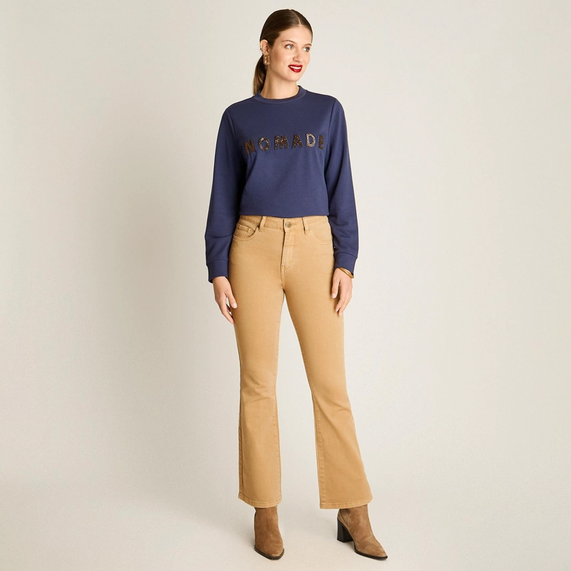 JEANS CAMEL MINI FLARE 5 BOLSILLOS - 4