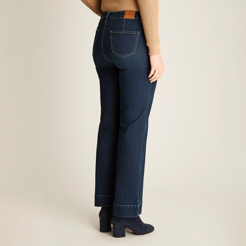JEANS BLUE MEDIO WIDE LEG CON BOLSILLOS - 2