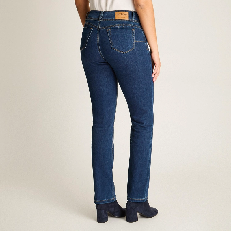 JEANS RECTO AZUL MEDIO PUSH UP DE CINCO BOLSILLOS - 2