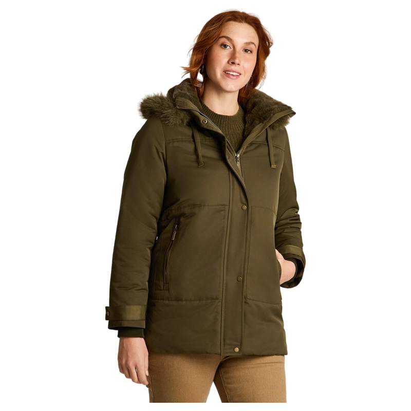 PARKA VERDE CON GORRO PELUDO Y FORRO - 1