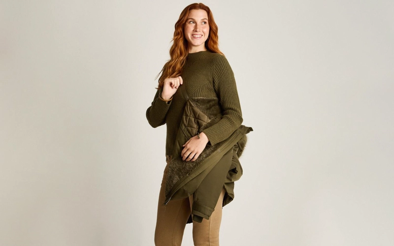 PARKA VERDE CON GORRO PELUDO Y FORRO - 6
