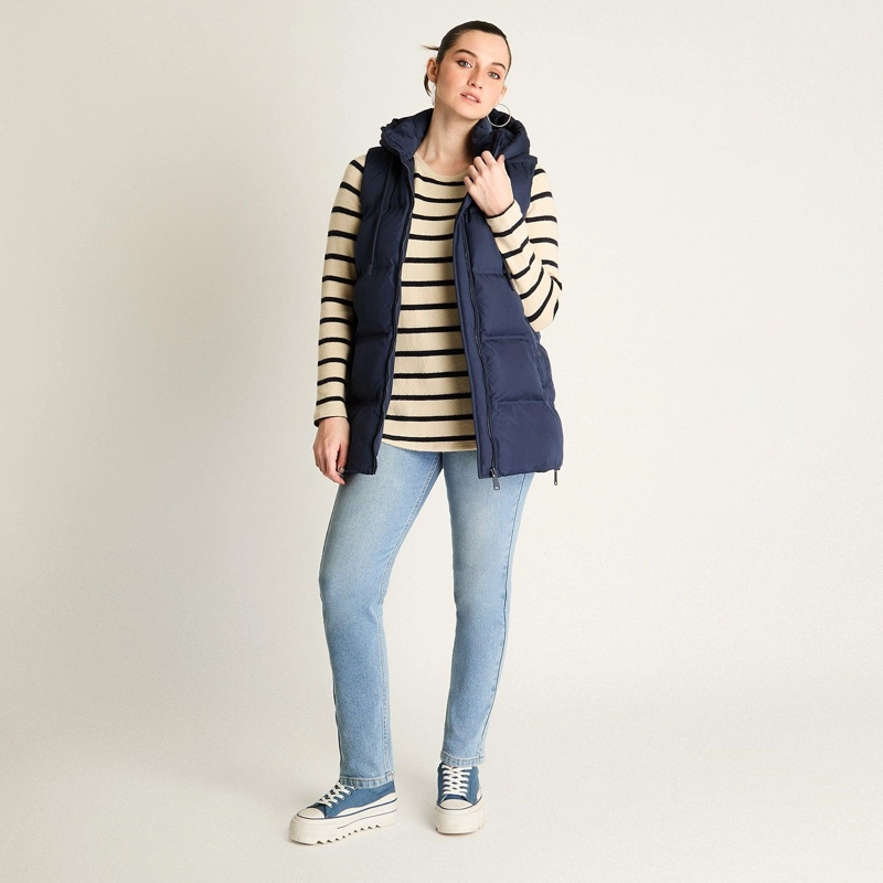PARKA AZUL SIN MANGAS NO ELASTICADO CON FORRO CALCE NORMAL - 3