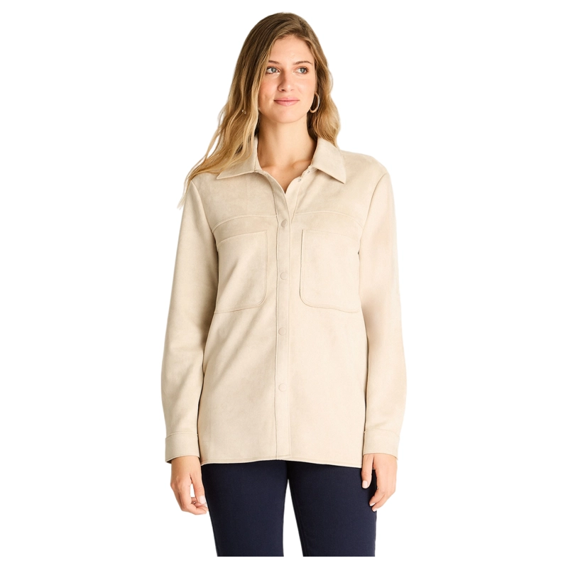 CASACA BEIGE MANGA LARGA - 1