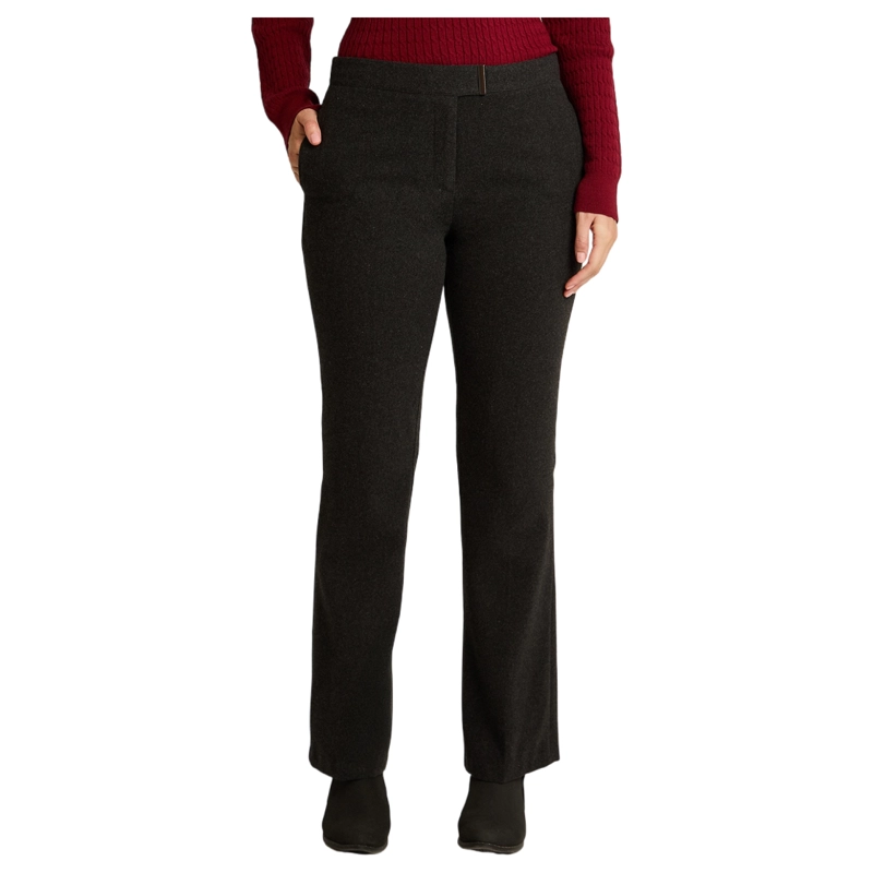 PANTALON RECTO DE LANA GRIS OSCURO - 1