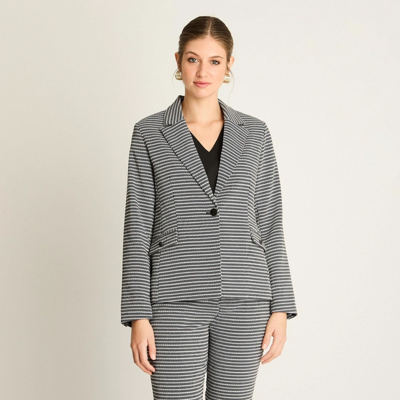 BLAZER GRIS ESTAMPADO - 1