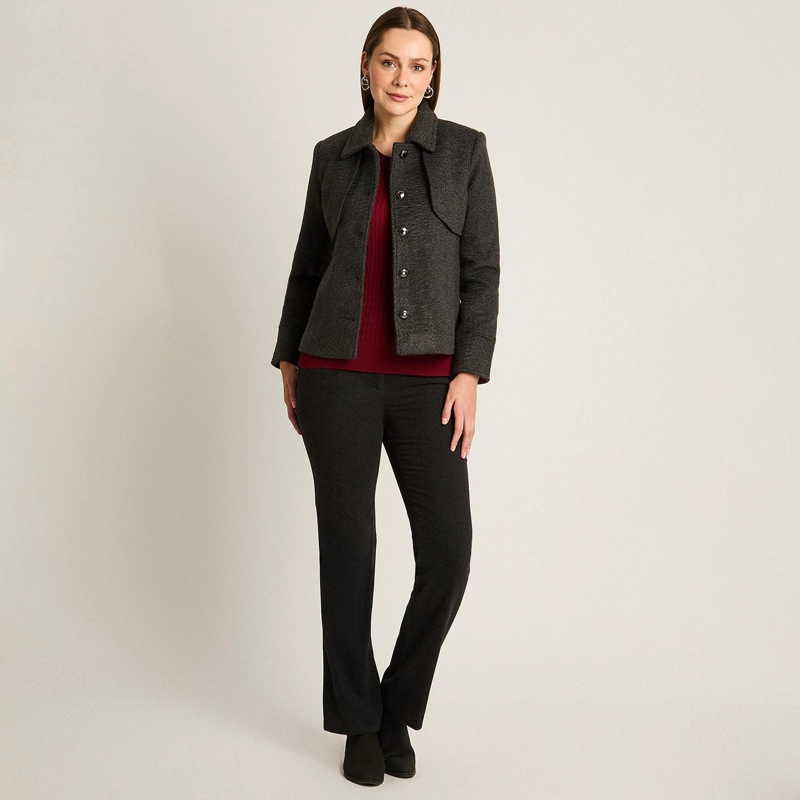 CHAQUETA MARENGO CON BOTONES Y CUELLO CON SOLAPA - 4