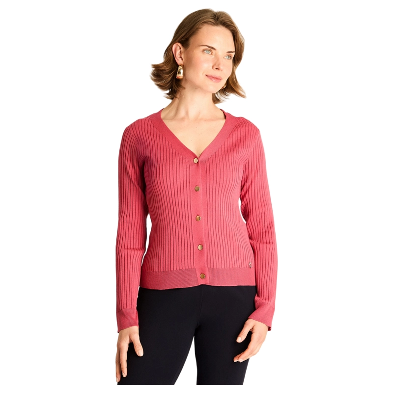 CARDIGAN ROSADO MANGA LARGA - 1
