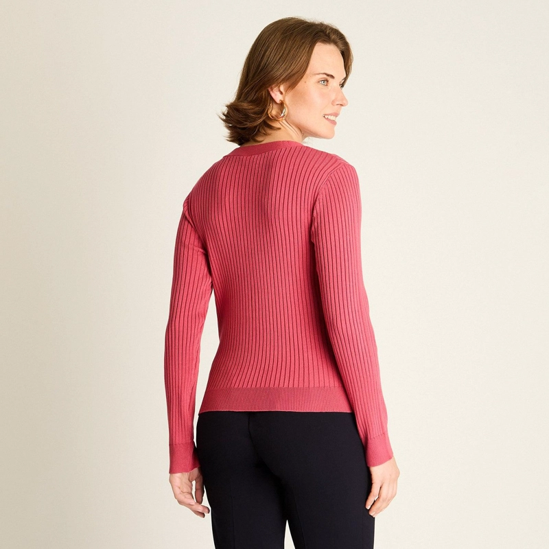 CARDIGAN ROSADO MANGA LARGA - 2