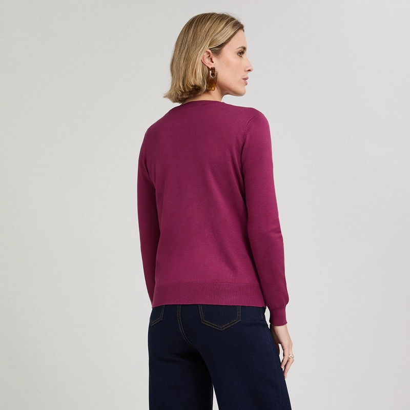 CARDIGAN CON APLICACION DE STRASS MORADO - 2