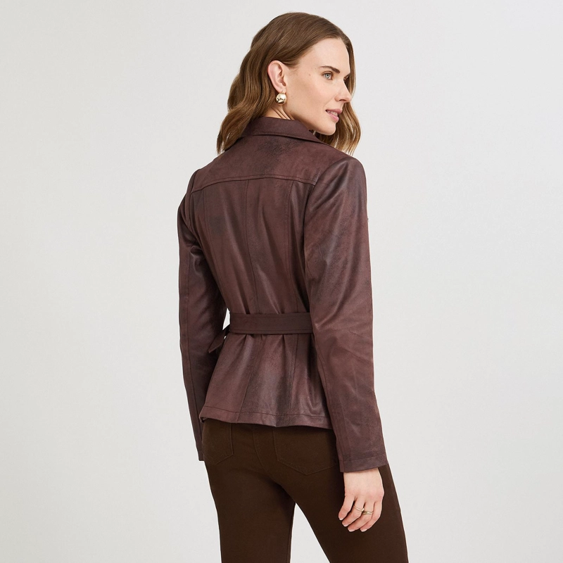 CASACA BIKER DE SUEDE CAFE - 2