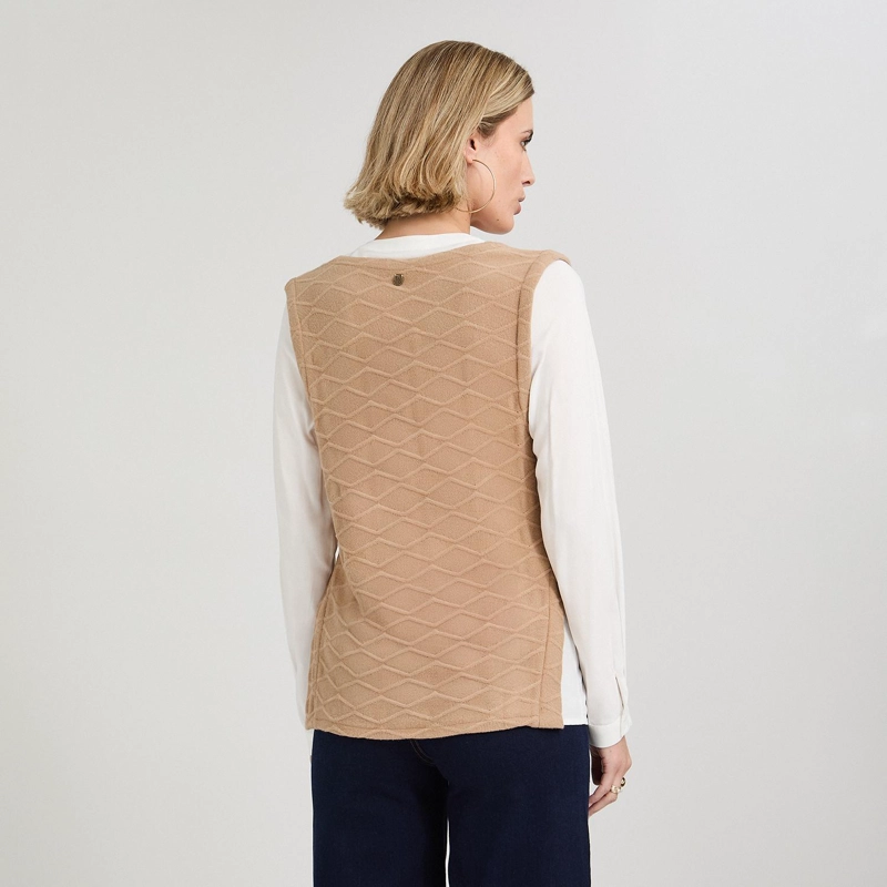 POLERA LANILLA CON MANGA BLUSA CAMEL - 2