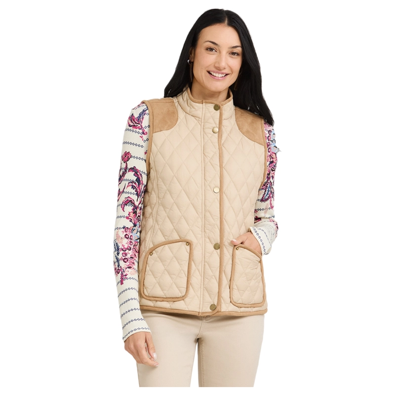 PARKA SIN MANGAS CON BOLSILLOS BEIGE - 1