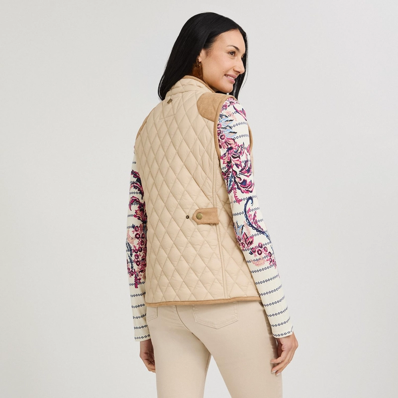 PARKA SIN MANGAS CON BOLSILLOS BEIGE - 2