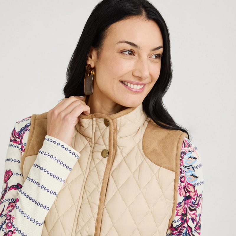 PARKA SIN MANGAS CON BOLSILLOS BEIGE - 3
