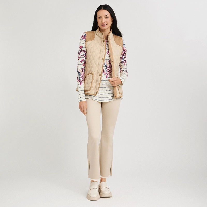 PARKA SIN MANGAS CON BOLSILLOS BEIGE - 4