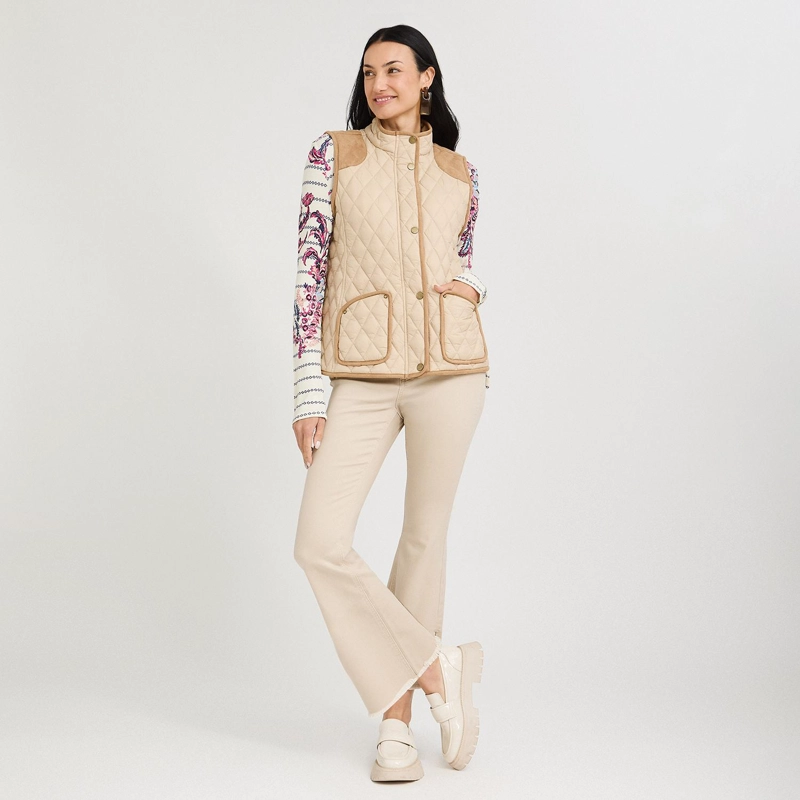 PARKA SIN MANGAS CON BOLSILLOS BEIGE - 5