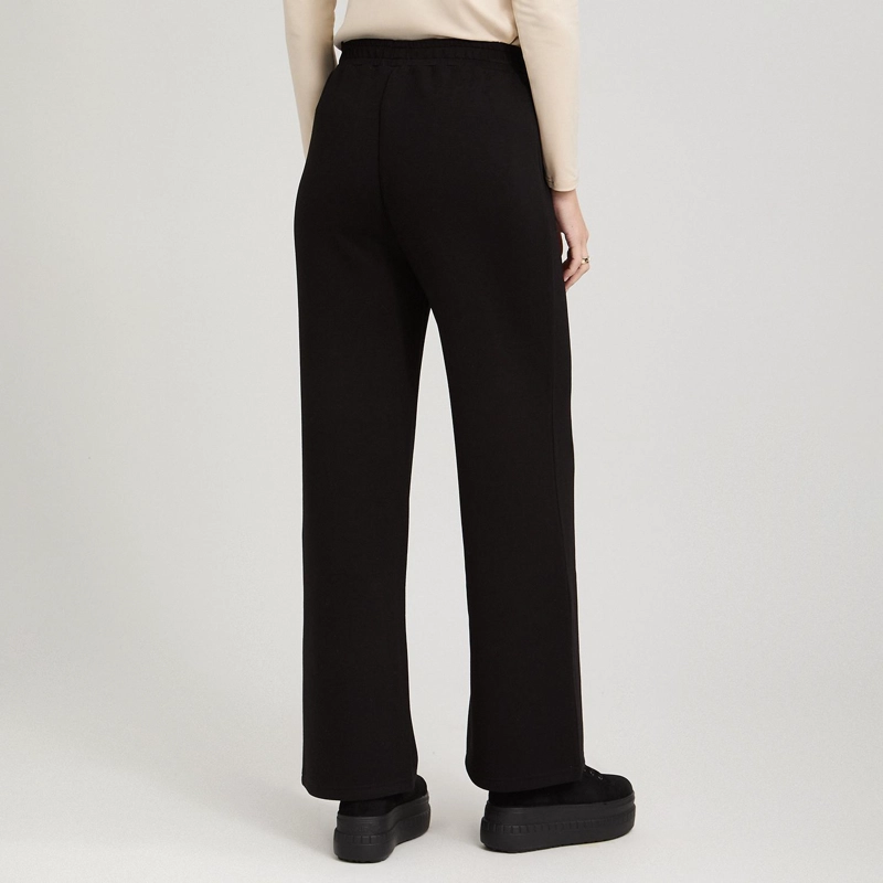 PANTALON SPORT PALAZZO PRETINA ELASTICADA NEGRO - 2