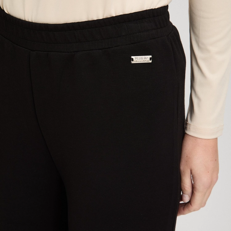 PANTALON SPORT PALAZZO PRETINA ELASTICADA NEGRO - 3