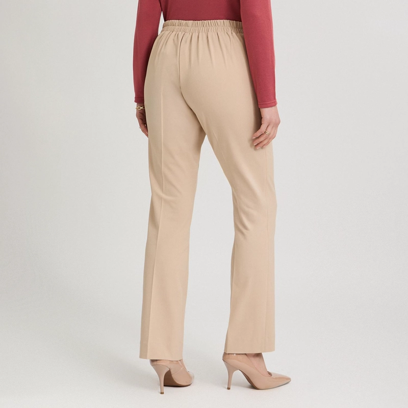 PANTALON FORMAL RECTO PRETINA ELASTICADA BEIGE - 2