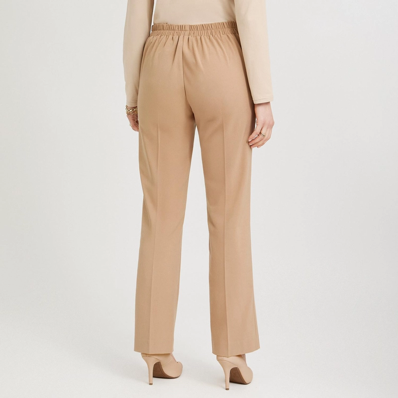 PANTALON FORMAL RECTO PRETINA ELASTICADA CAMEL - 2
