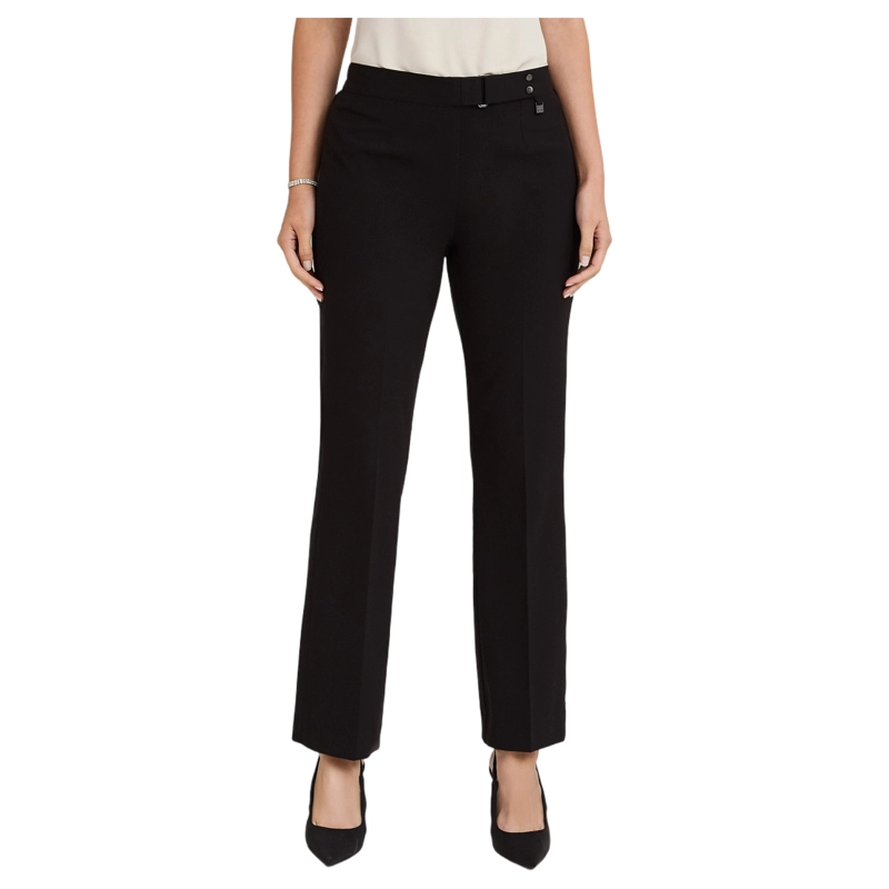 PANTALON FORMAL RECTO PRETINA ELASTICADA NEGRO - 1