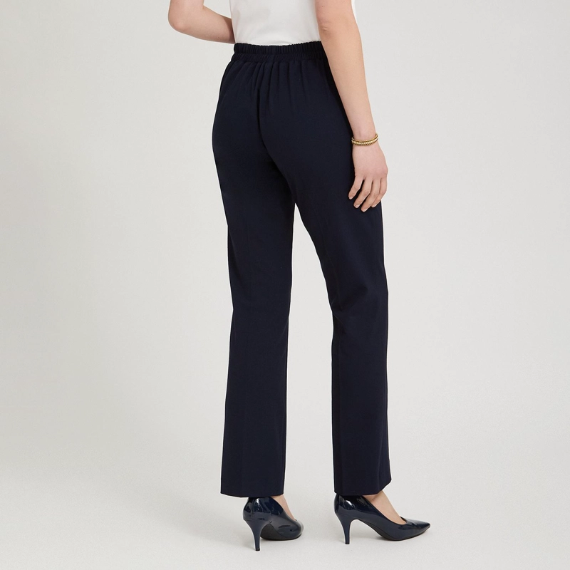 PANTALON FORMAL RECTO PRETINA ELASTICADA AZUL - 2