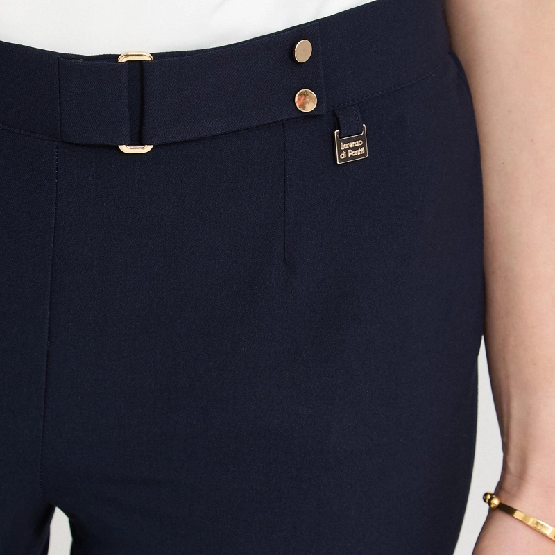 PANTALON FORMAL RECTO PRETINA ELASTICADA AZUL - 3