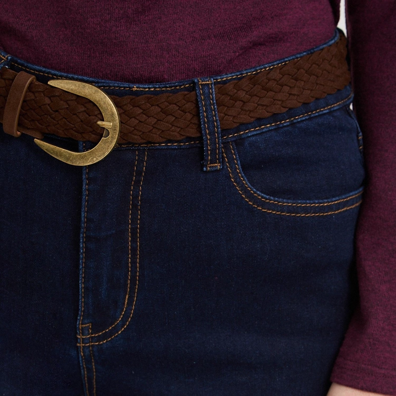 JEANS COULOTTE CON CINTURON AZUL - 3