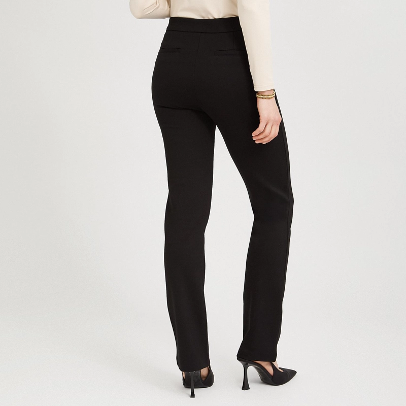 PANTALON FORMAL RECTA UN BOTON CON APLICACION EN PRETINA NEGRO - 2