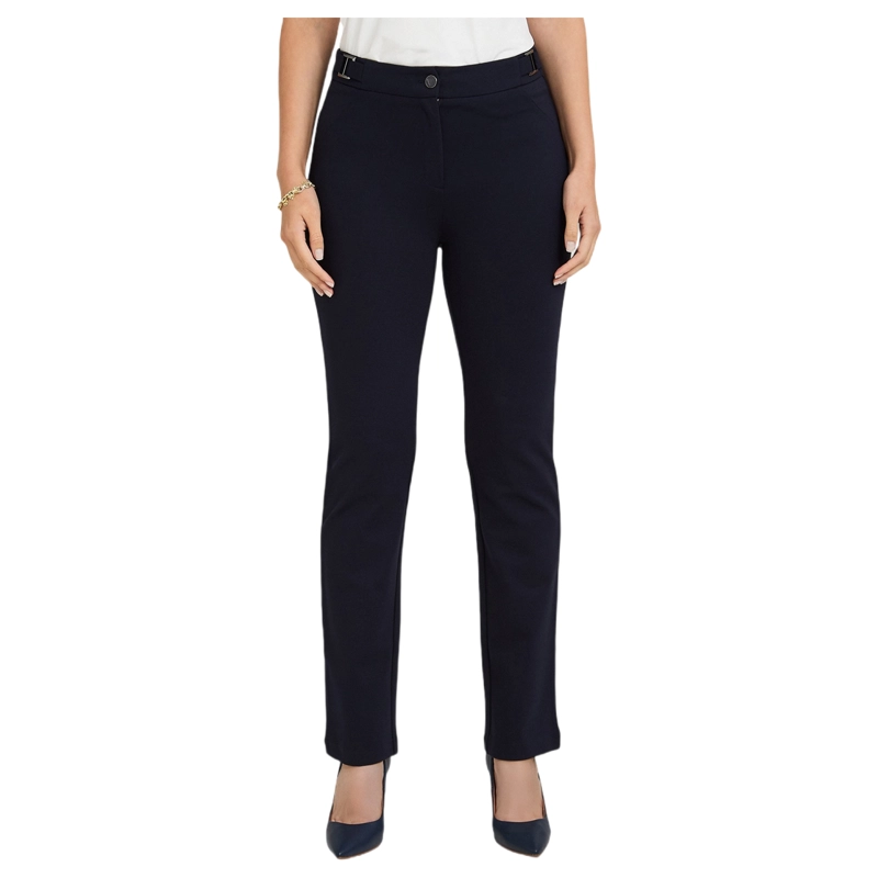 PANTALON FORMAL RECTA UN BOTON CON APLICACION EN PRETINA AZUL Acero 38