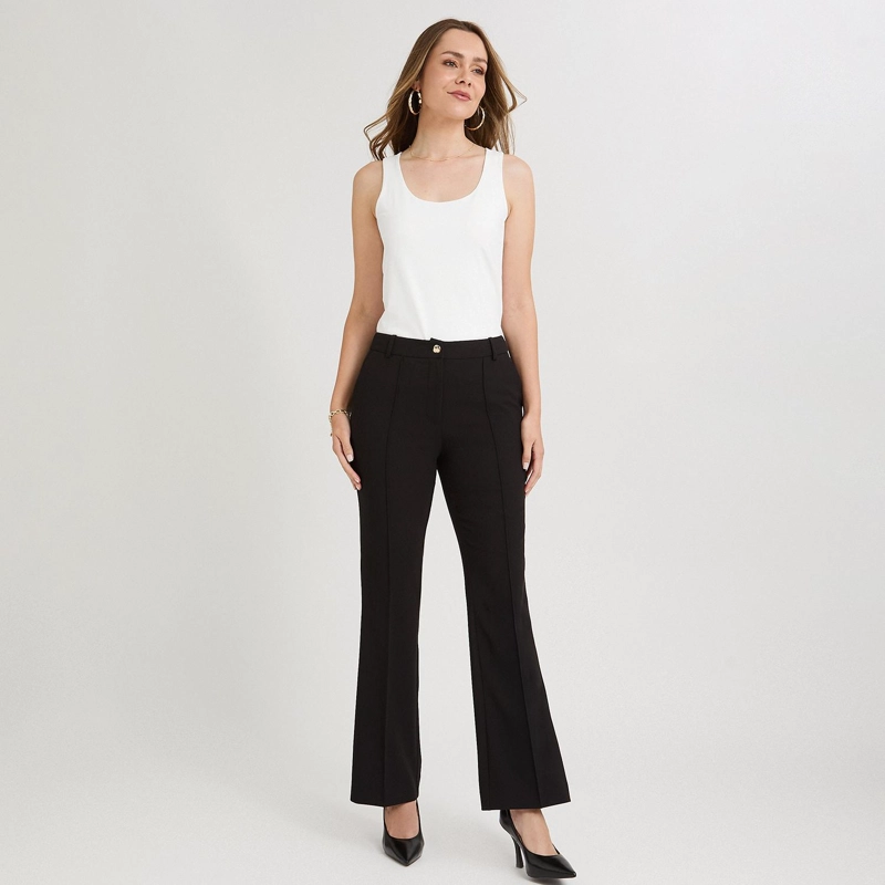 PANTALON FORMAL FLARE CON UN BOTON NEGRO - 4